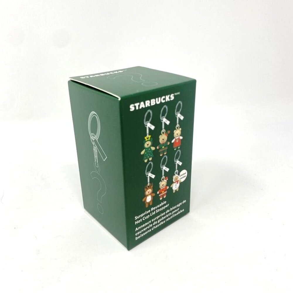 Starbucks Bearista Surprise Reusable Hot Cup Lid Stopper Keychain Mystery Box